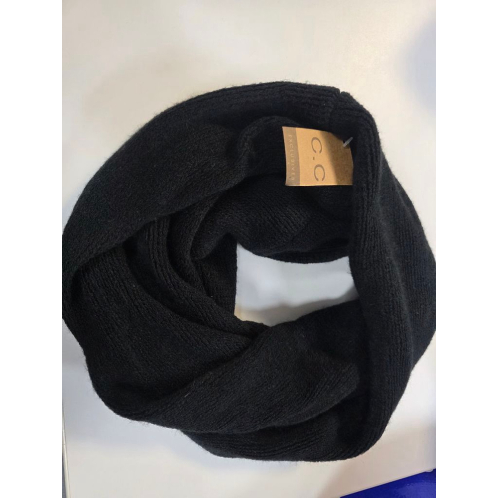 Women's C.C Exclusives Black Knit Infinity Scarf One Size